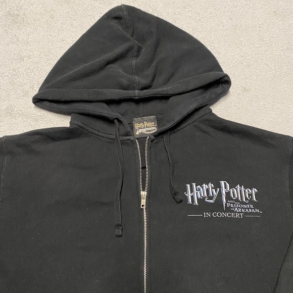 Harry Potter Hoodie Adult Medium Black Full Zip Concert Azkaban Mischief Managed - Picture 1 of 10